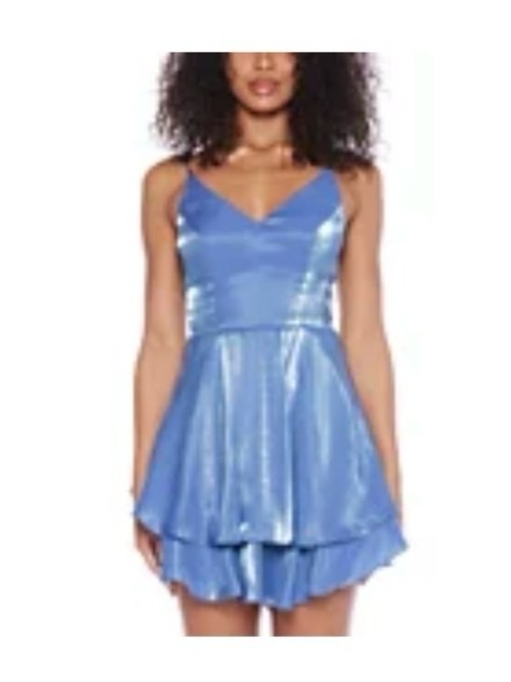 B. Darlin Juniors Periwinkle V-Neck Mini Dress